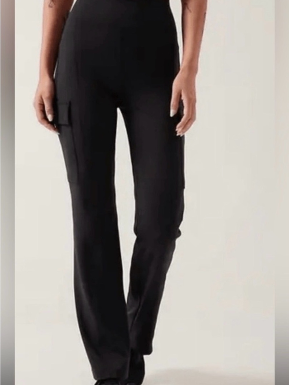 Athleta Black Straight-Leg Cargo Pants